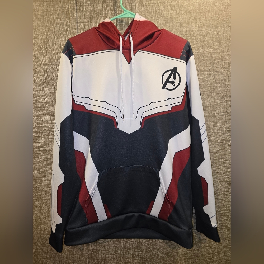 Large Avengers Hoodie in Red, White, and Black